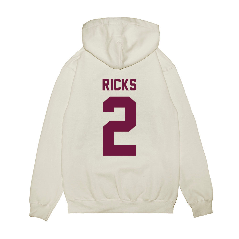 Texas A&M - NCAA Football : Dezz Ricks - Vintage Helmet Premium Hooded Sweatshirt-1