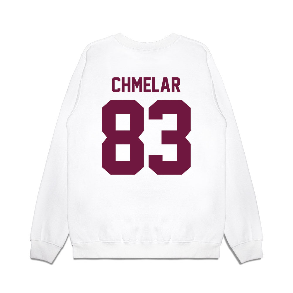 Texas A&M - NCAA Football : Colton Chmelar - Vintage Helmet Premium Crewneck Sweatshirt-1
