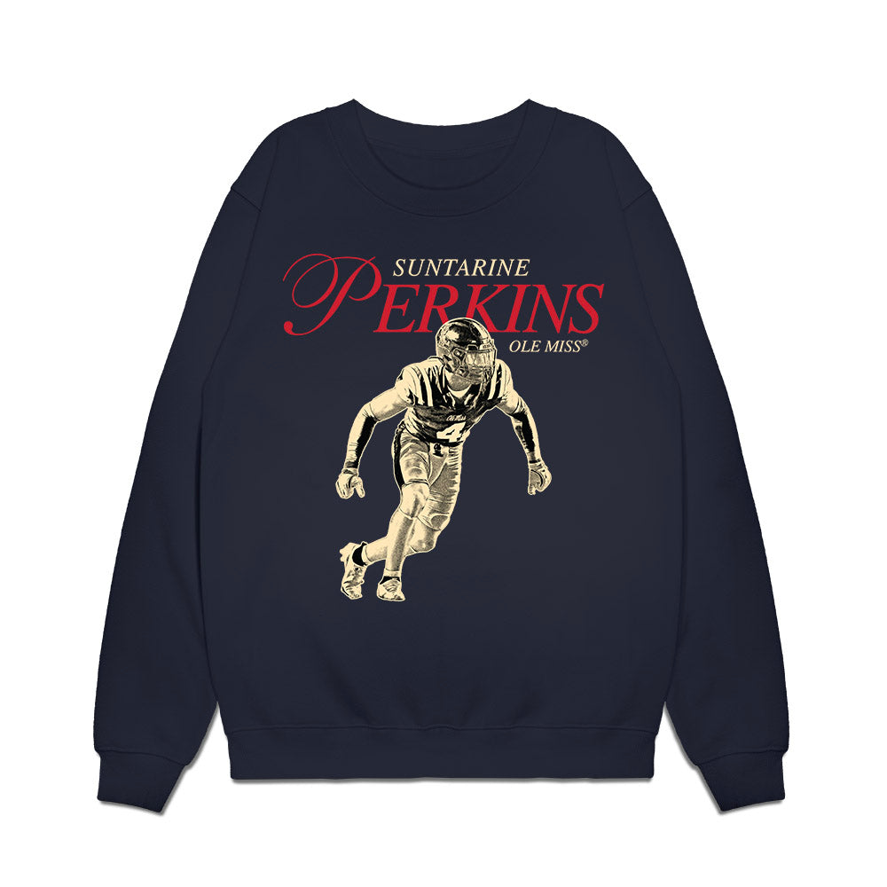 Ole Miss - NCAA Football : Suntarine Perkins - Legacy Premium Crewneck Sweatshirt-0