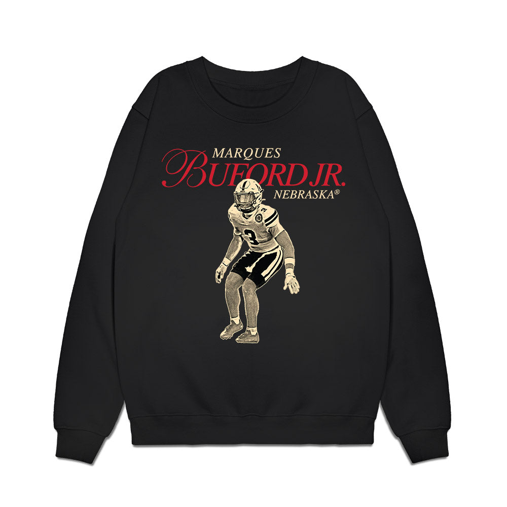 Nebraska - NCAA Football : Marques Buford Jr - Premium Crewneck Sweatshirt-0