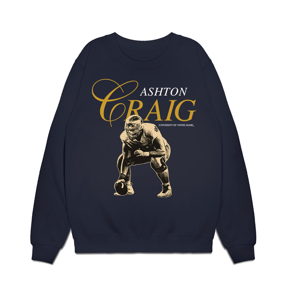 Notre Dame - NCAA Football : Ashton Craig - Legacy Premium Crewneck Sweatshirt-0