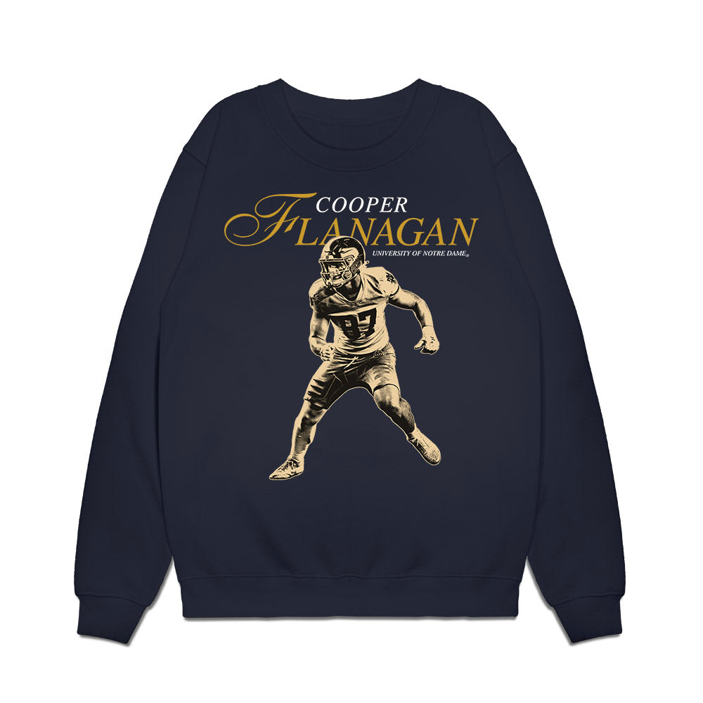 Notre Dame - NCAA Football : Cooper Flanagan - Legacy Premium Crewneck Sweatshirt-0