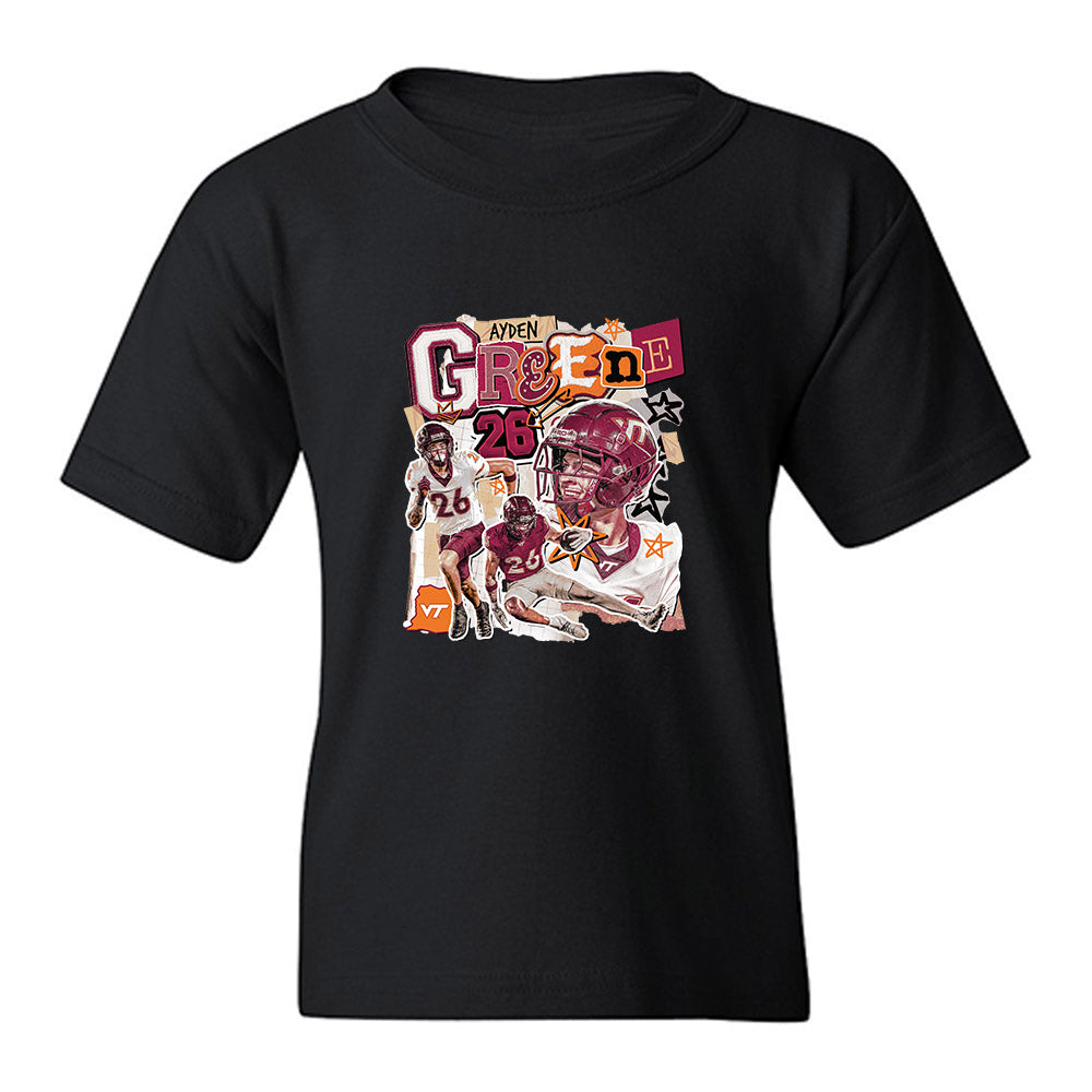 Virginia Tech - NCAA Football : Ayden Greene - Collage Youth T-Shirt-0