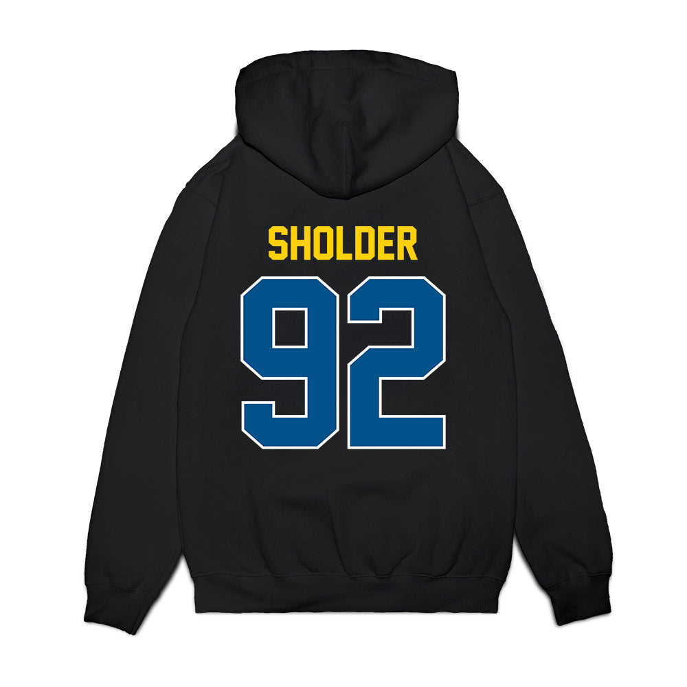 Delaware - NCAA Football : Sky Sholder - Vintage Helmet Premium Hooded Sweatshirt-1