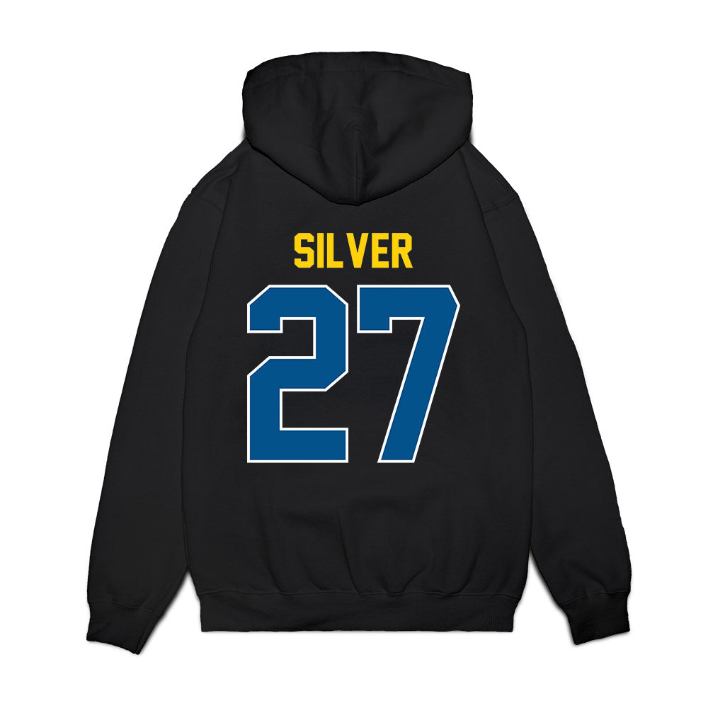 Delaware - NCAA Football : Jo Silver - Vintage Helmet Premium Hooded Sweatshirt-1
