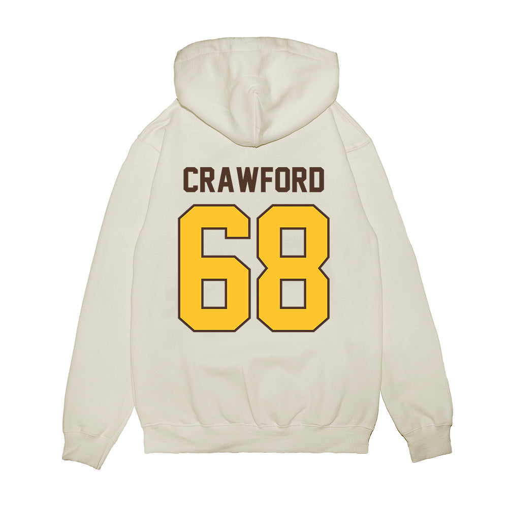 Wyoming - NCAA Football : Cody Crawford - Vintage Helmet Premium Hooded Sweatshirt-1
