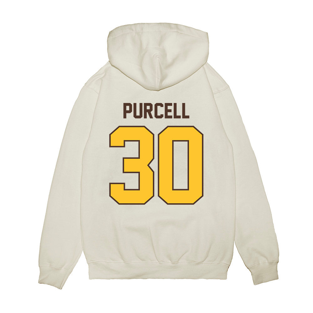 Wyoming - NCAA Football : Lafai Purcell - Vintage Helmet Premium Hooded Sweatshirt-1