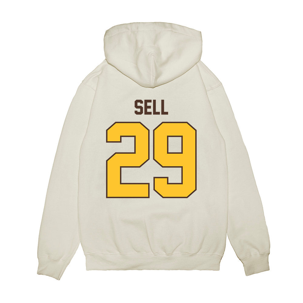 Wyoming - NCAA Football : Isaac Sell - Vintage Helmet Premium Hooded Sweatshirt-1