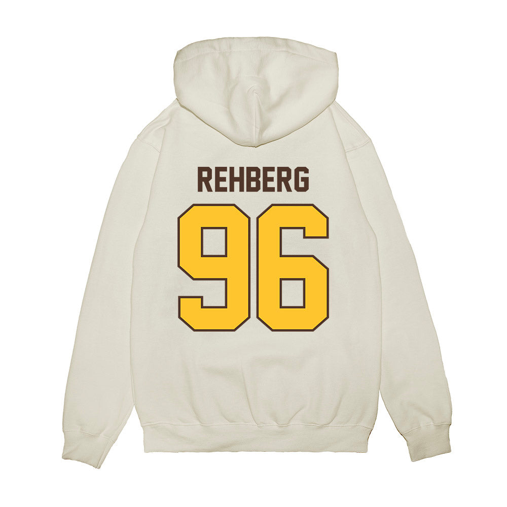 Wyoming - NCAA Football : Henry Rehberg - Vintage Helmet Premium Hooded Sweatshirt-1