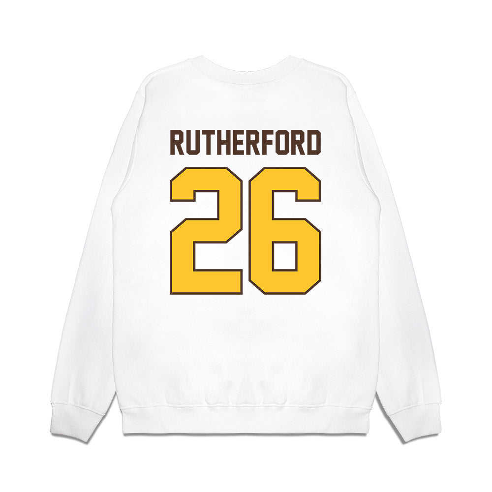 Wyoming - NCAA Football : Gary Rutherford - Vintage Helmet Premium Crewneck Sweatshirt-1