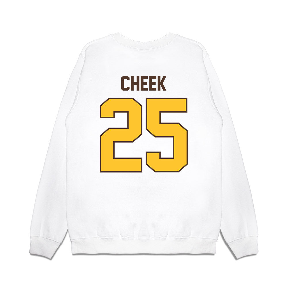 Wyoming - NCAA Football : Brooklyn Cheek - Vintage Helmet Premium Crewneck Sweatshirt-1