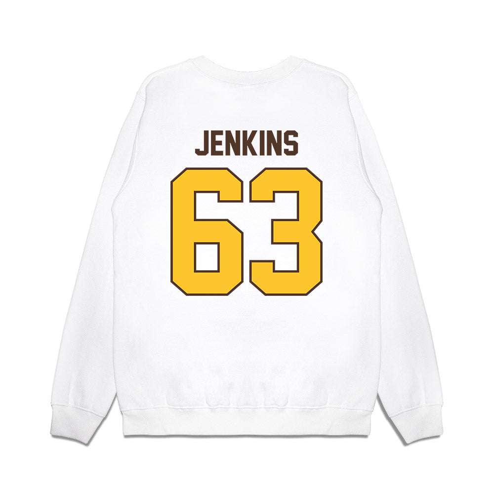 Wyoming - NCAA Football : Braylon Jenkins - Vintage Helmet Premium Crewneck Sweatshirt-1