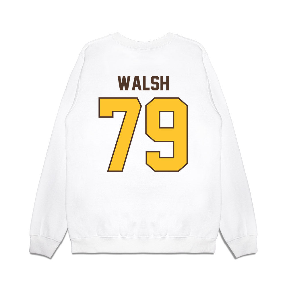 Wyoming - NCAA Football : Jack Walsh - Vintage Helmet Premium Crewneck Sweatshirt-1