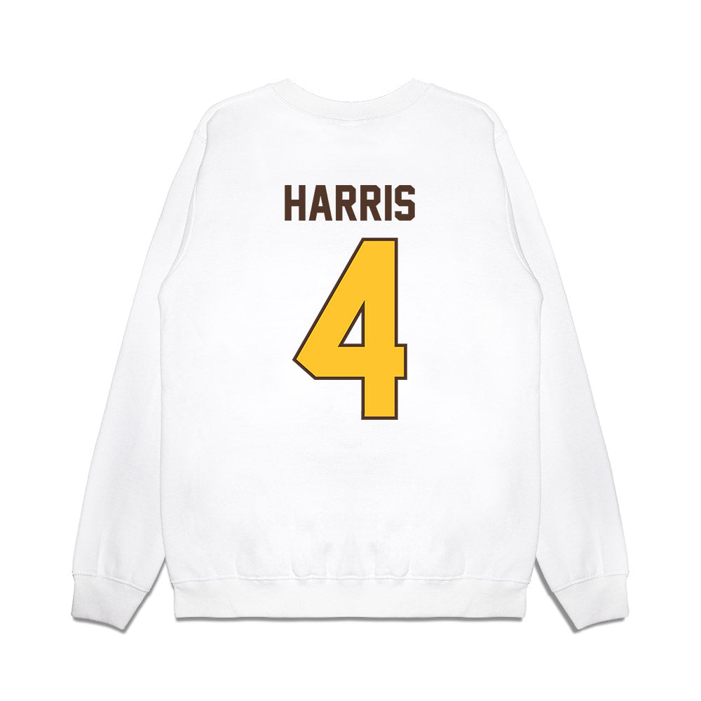 Wyoming - NCAA Football : Damashja Harris - Vintage Helmet Premium Crewneck Sweatshirt-1