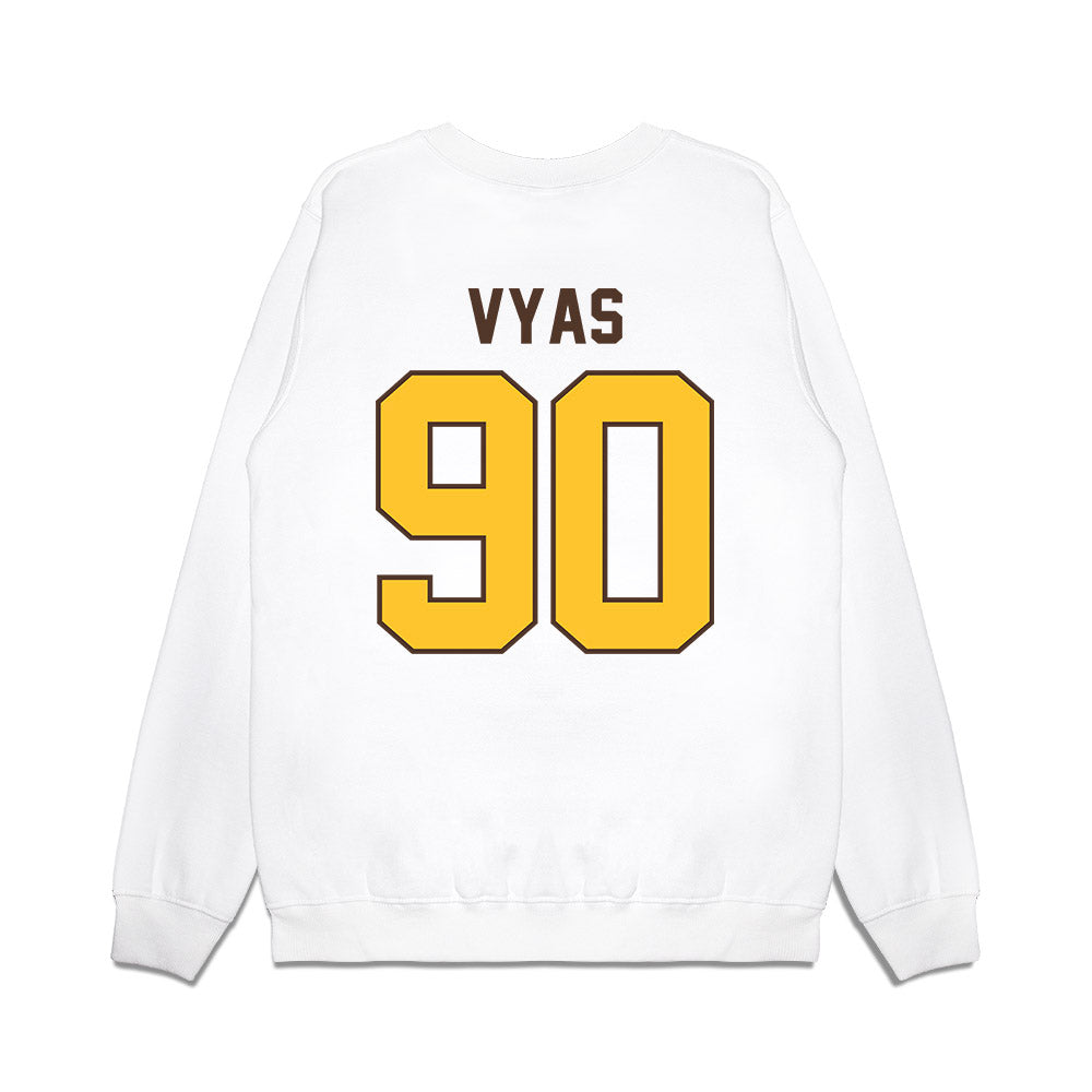 Wyoming - NCAA Football : Aneesh Vyas - Vintage Helmet Premium Crewneck Sweatshirt-1