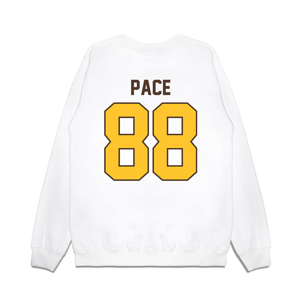 Wyoming - NCAA Football : Landon Pace - Vintage Helmet Premium Crewneck Sweatshirt-1