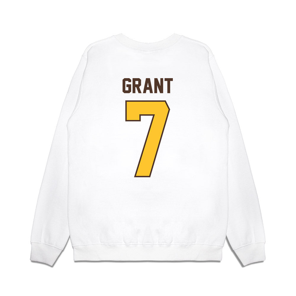 Wyoming - NCAA Football : Markie Grant - Vintage Helmet Premium Crewneck Sweatshirt-1