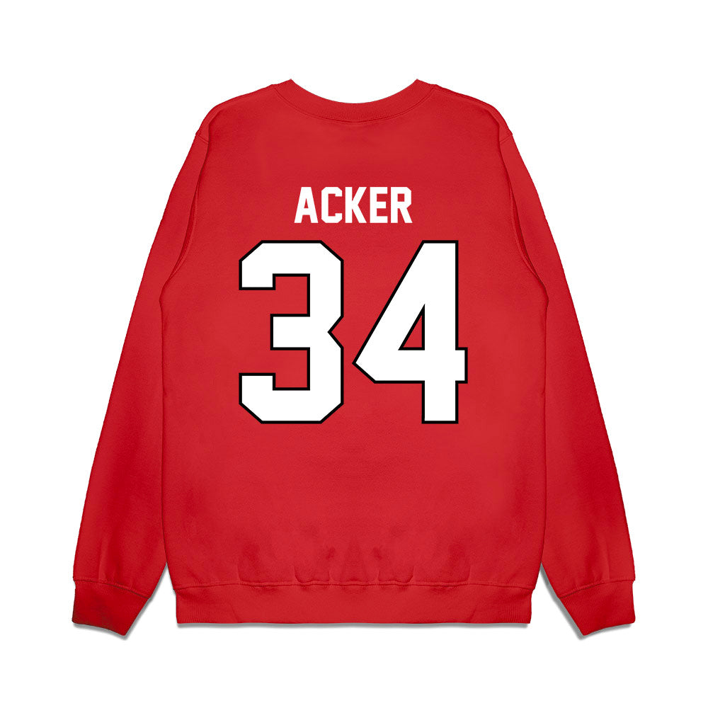 Wisconsin - NCAA Football : Jackson Acker - Vintage Helmet Premium Crewneck Sweatshirt-1