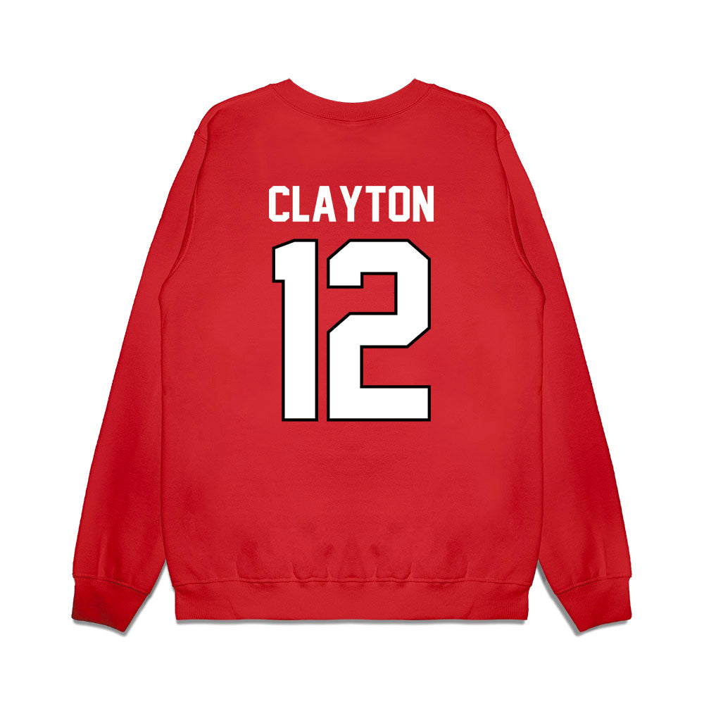 Wisconsin - NCAA Football : Nick Clayton - Vintage Helmet Premium Crewneck Sweatshirt-1