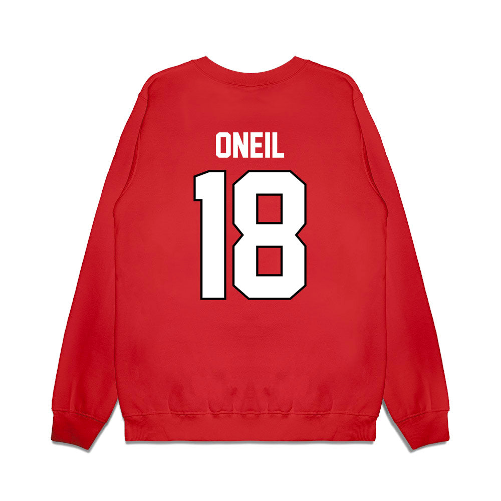 Wisconsin - NCAA Football : Danny ONeil - Vintage Helmet Premium Crewneck Sweatshirt-1