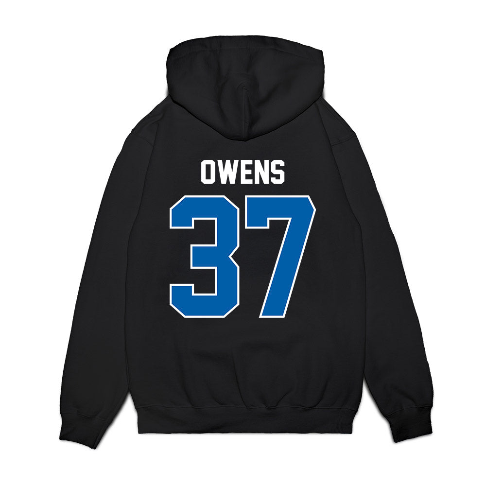 Buffalo - NCAA Football : Jordan Owens - Vintage Helmet Premium Hooded Sweatshirt-1