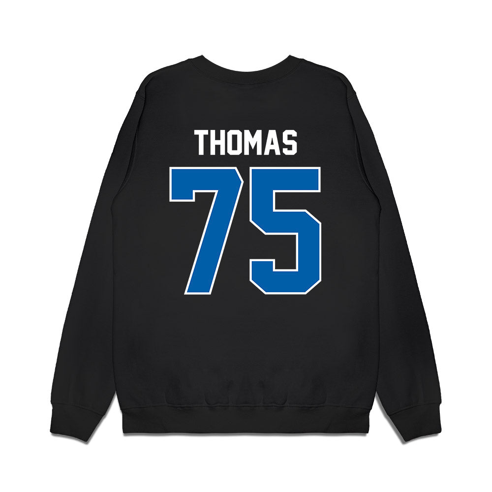 Buffalo - NCAA Football : Ahmaan Thomas - Vintage Helmet Premium Crewneck Sweatshirt-1