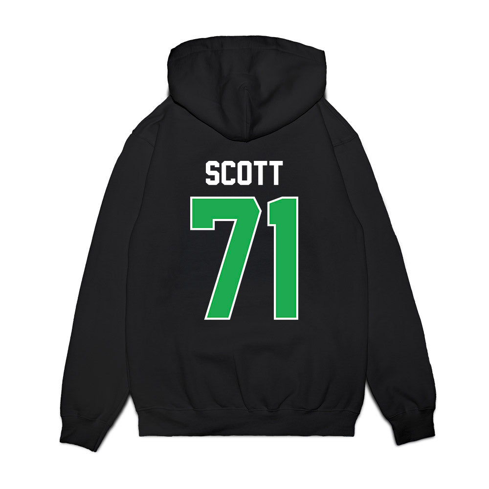 Marshall - NCAA Football : Morgan Scott - Vintage Helmet Premium Hooded Sweatshirt-1