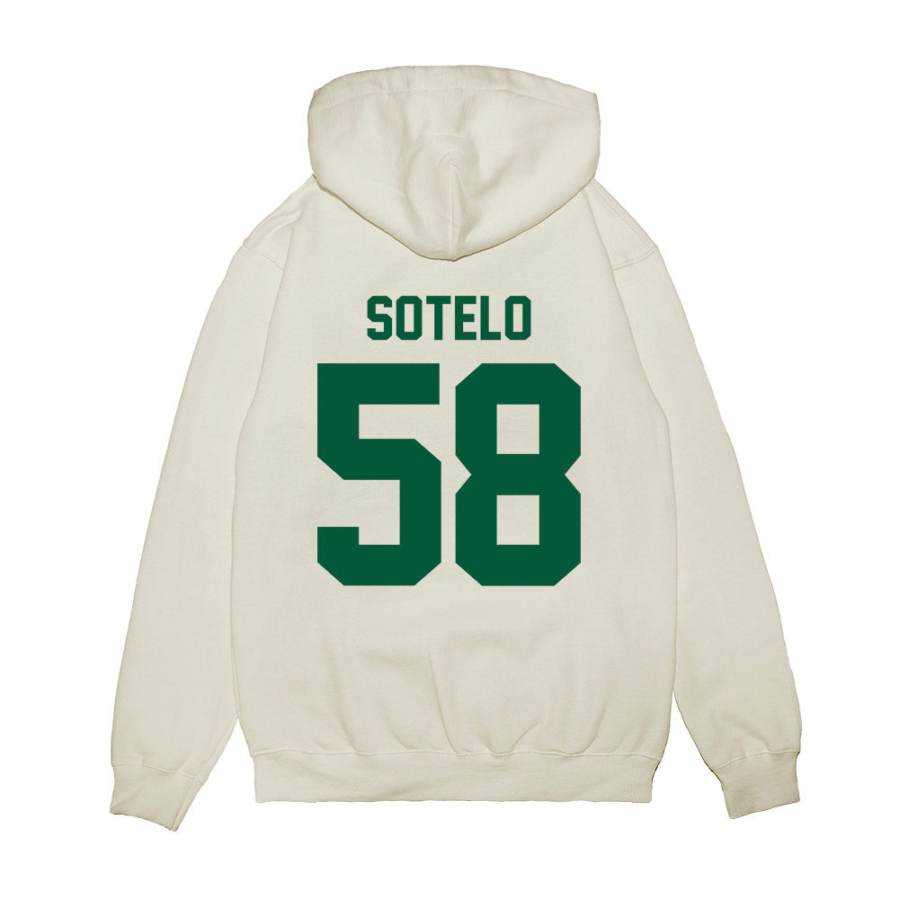 Hawaii - NCAA Football : Zhen-keith Sotelo - Vintage Helmet Premium Hooded Sweatshirt-1