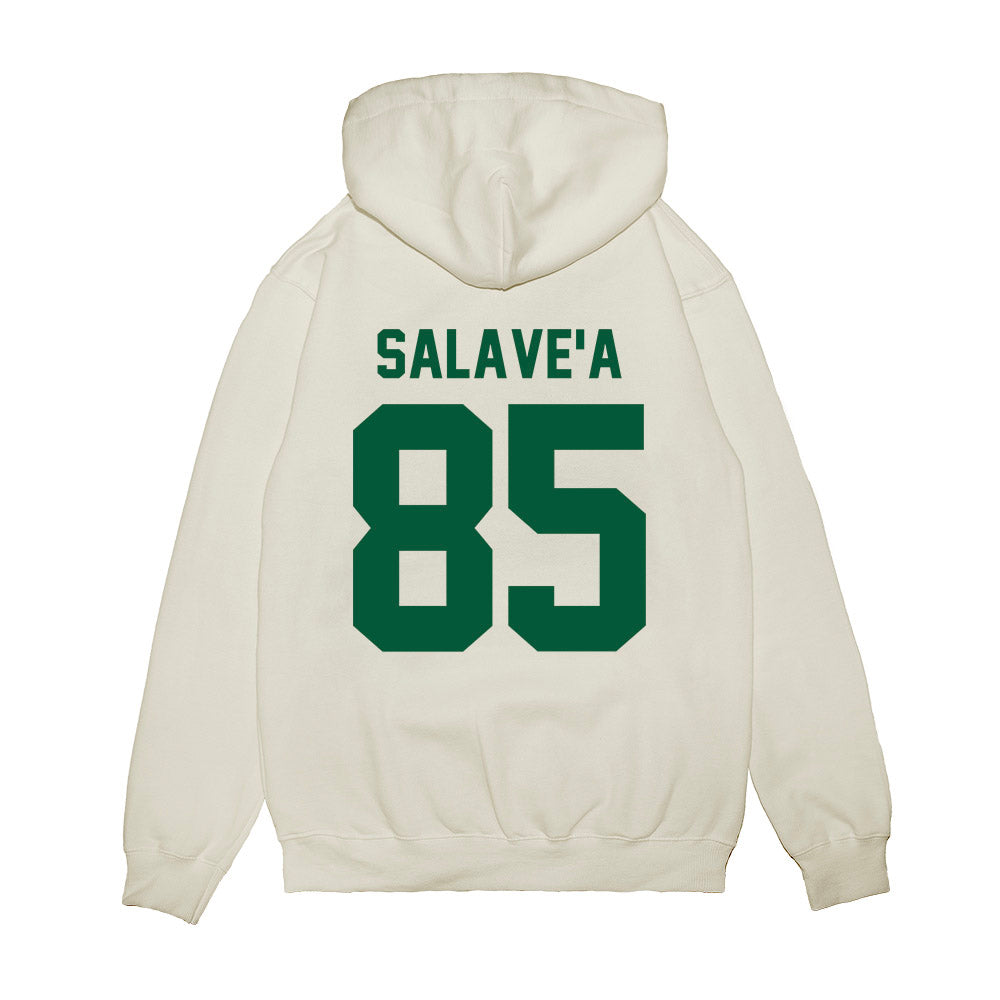 Hawaii - NCAA Football : Okland Salave'a - Vintage Helmet Premium Hooded Sweatshirt-1