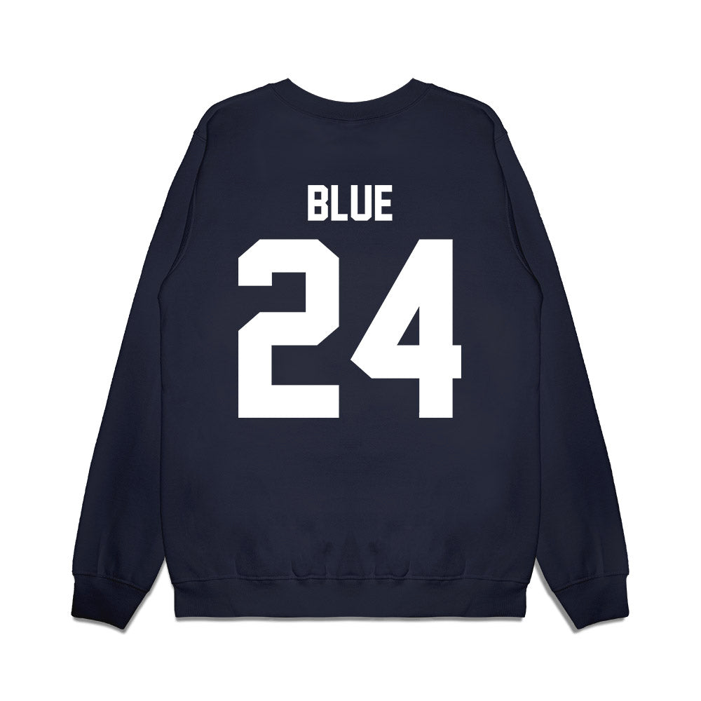 Liberty - NCAA Football : Vaughn Blue - Vintage Helmet Premium Crewneck Sweatshirt-1