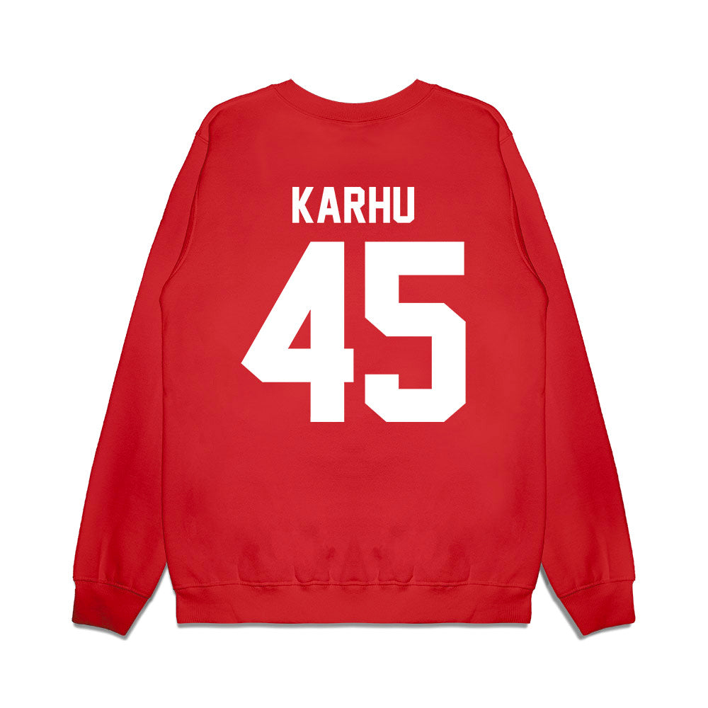 New Mexico - NCAA Football : Brett Karhu - Vintage Helmet Premium Crewneck Sweatshirt-1
