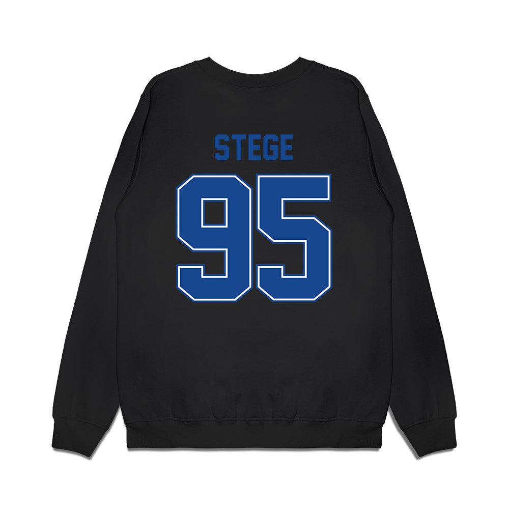 Boise State - NCAA Football : Max Stege - Vintage Helmet Premium Crewneck Sweatshirt-1