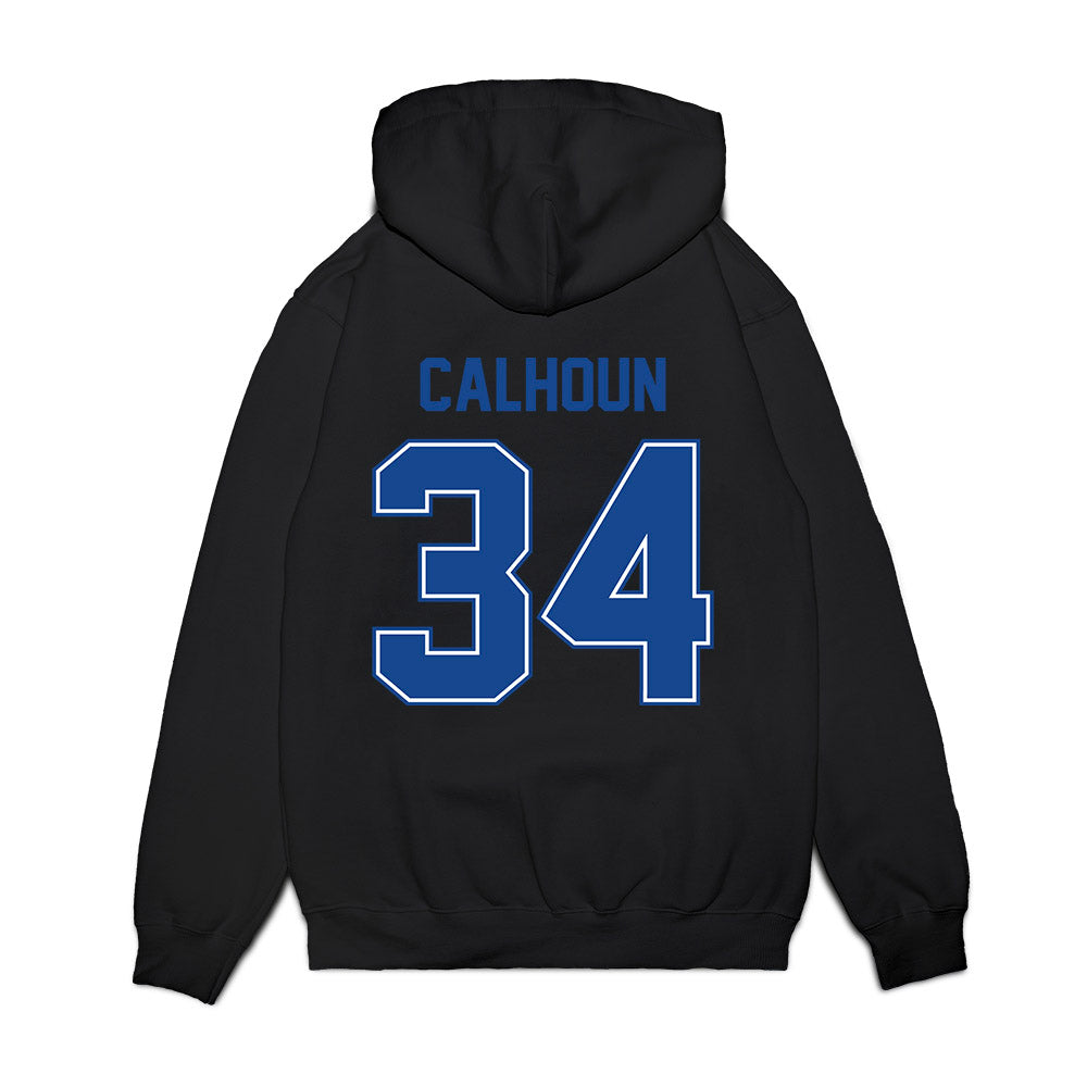 Boise State - NCAA Football : Dominik Calhoun - Vintage Helmet Premium Hooded Sweatshirt-1