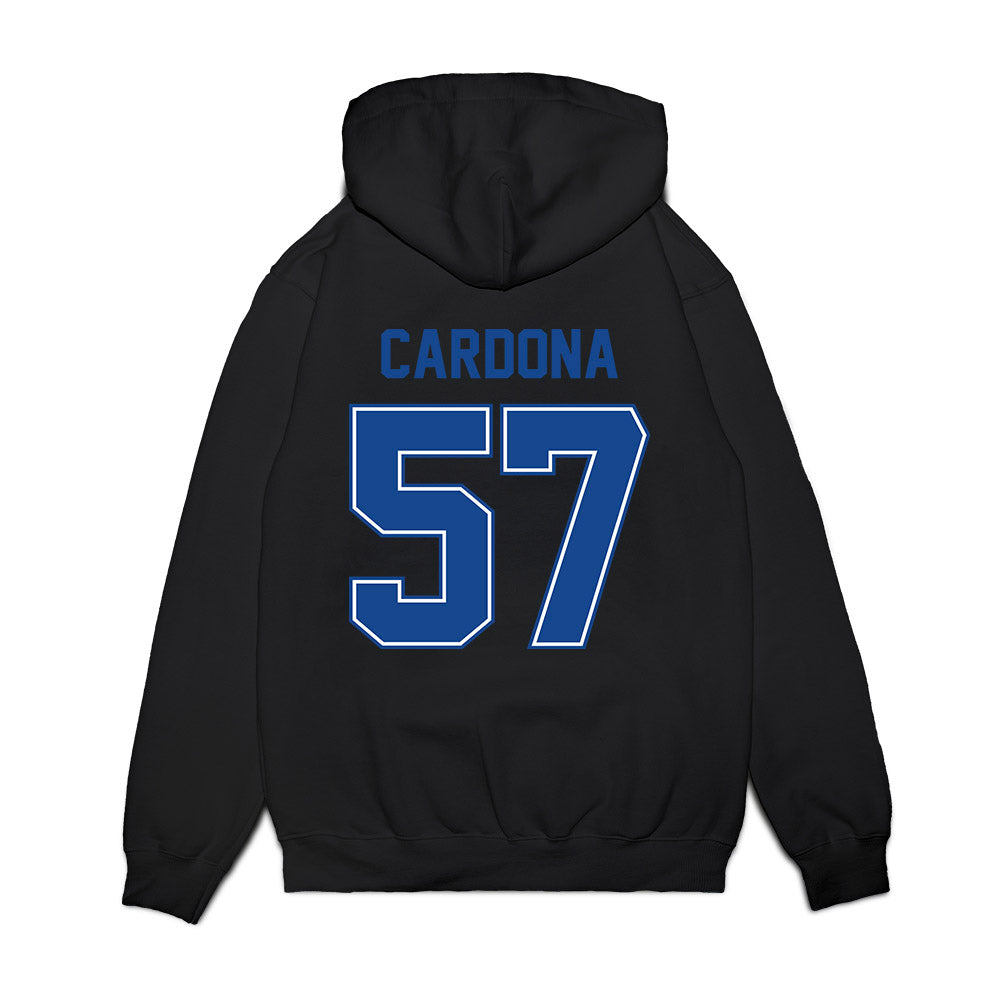 Boise State - NCAA Football : Nathan Cardona - Vintage Helmet Premium Hooded Sweatshirt-1