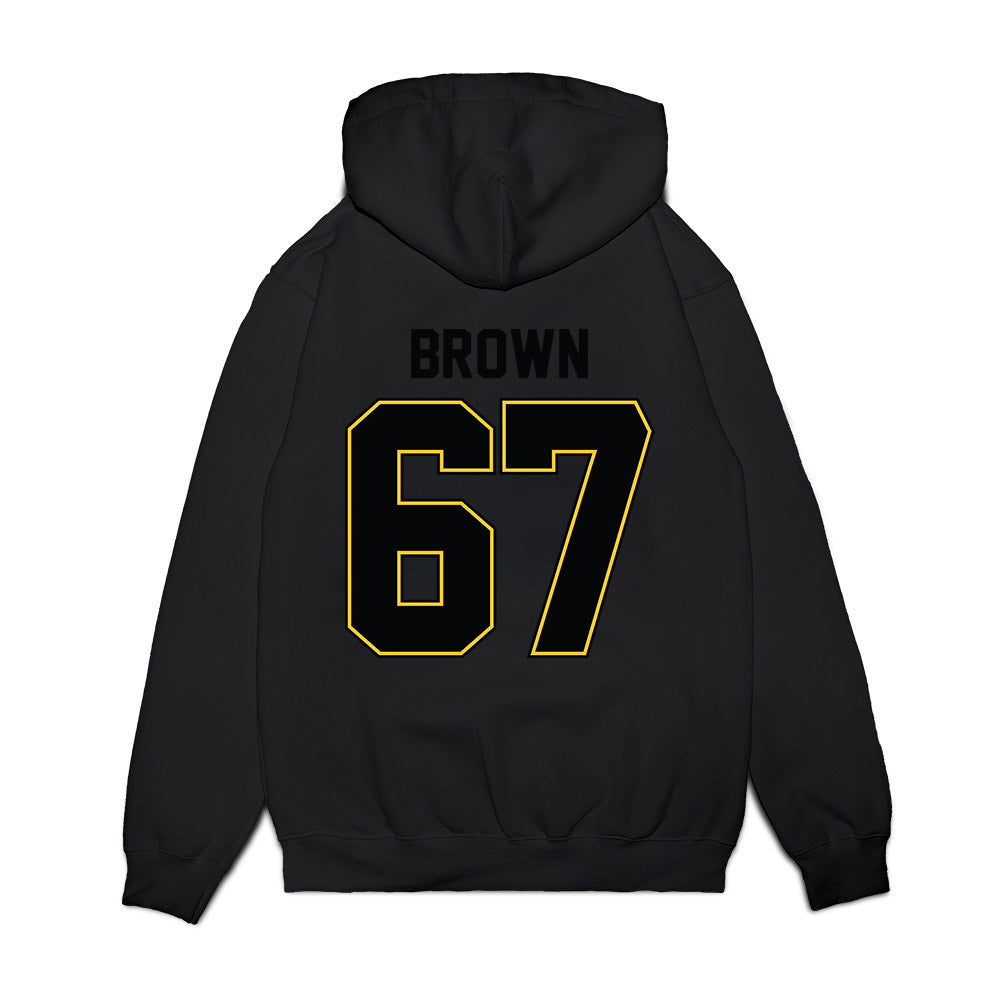 PLU - NCAA Football : Jacob Brown - Vintage Helmet Premium Hooded Sweatshirt-1