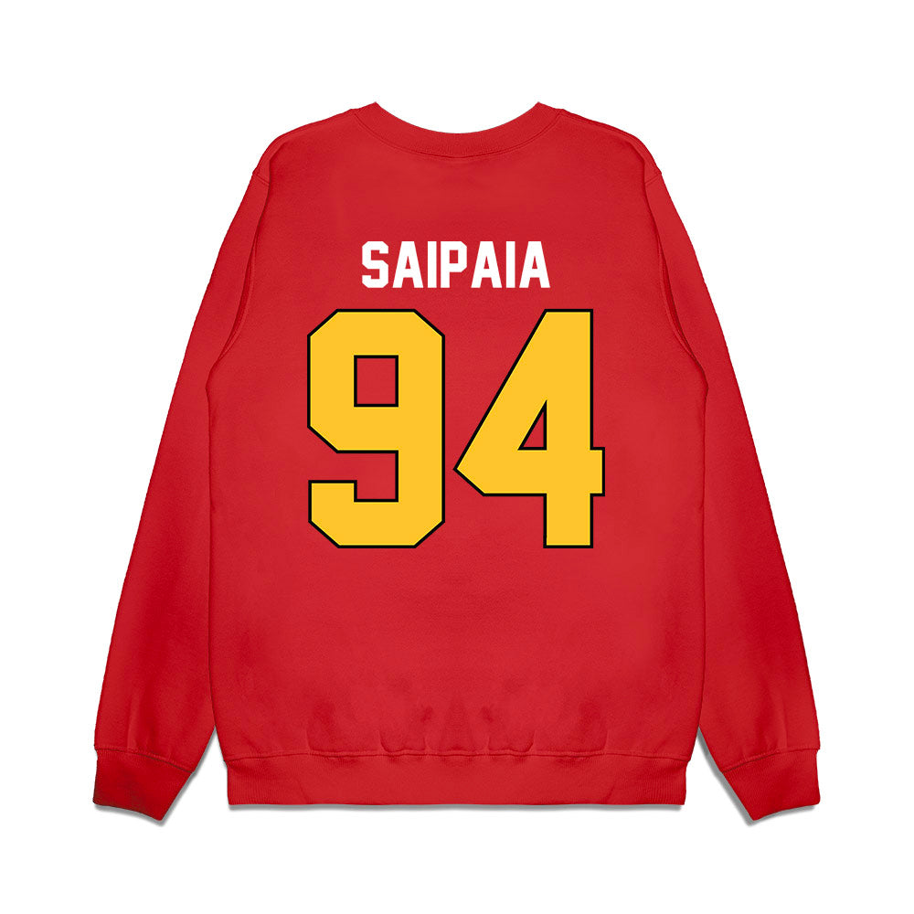 Ferris State - NCAA Football : Sio Saipaia - Vintage Helmet Premium Crewneck Sweatshirt-1
