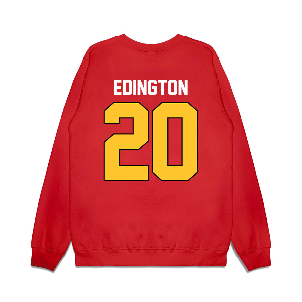 Ferris State - NCAA Football : Jaden Edington - Vintage Helmet Premium Crewneck Sweatshirt-1
