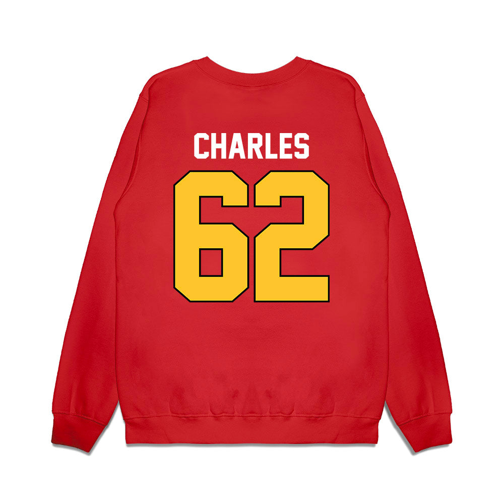 Ferris State - NCAA Football : Martaz Charles - Vintage Helmet Premium Crewneck Sweatshirt-1