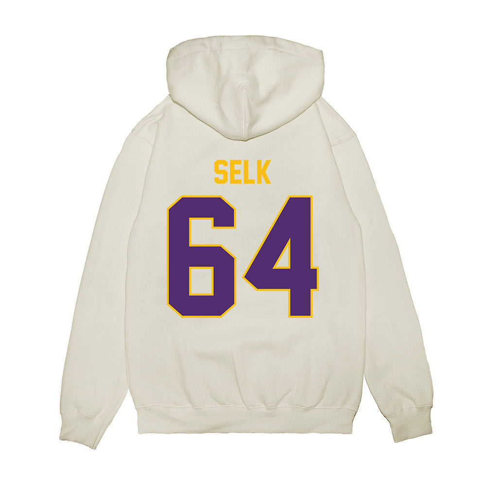 Minn. St. - NCAA Football : Collin Selk - Vintage Helmet Premium Hooded Sweatshirt-1
