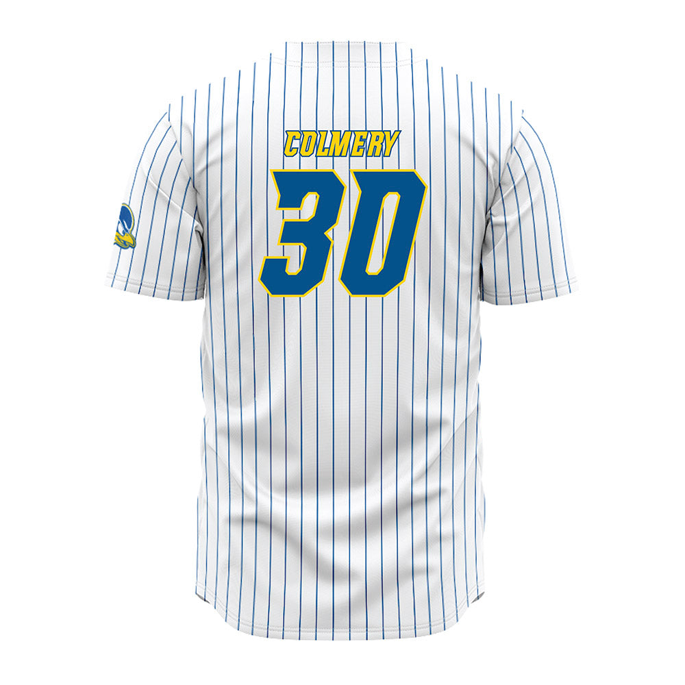 Delaware - NCAA Baseball : Christian Colmery - White Pinstripe Jersey-1
