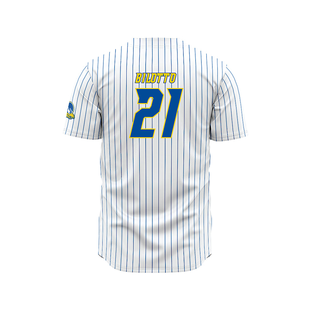 Delaware - NCAA Baseball : Nicholas Bilotto - White Pinstripe Jersey-1