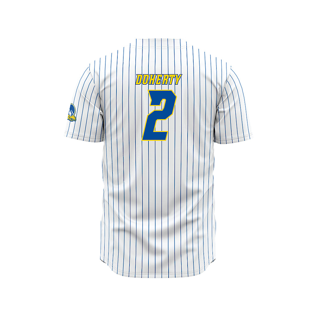 Delaware - NCAA Baseball : Connor Doherty - White Pinstripe Jersey-1