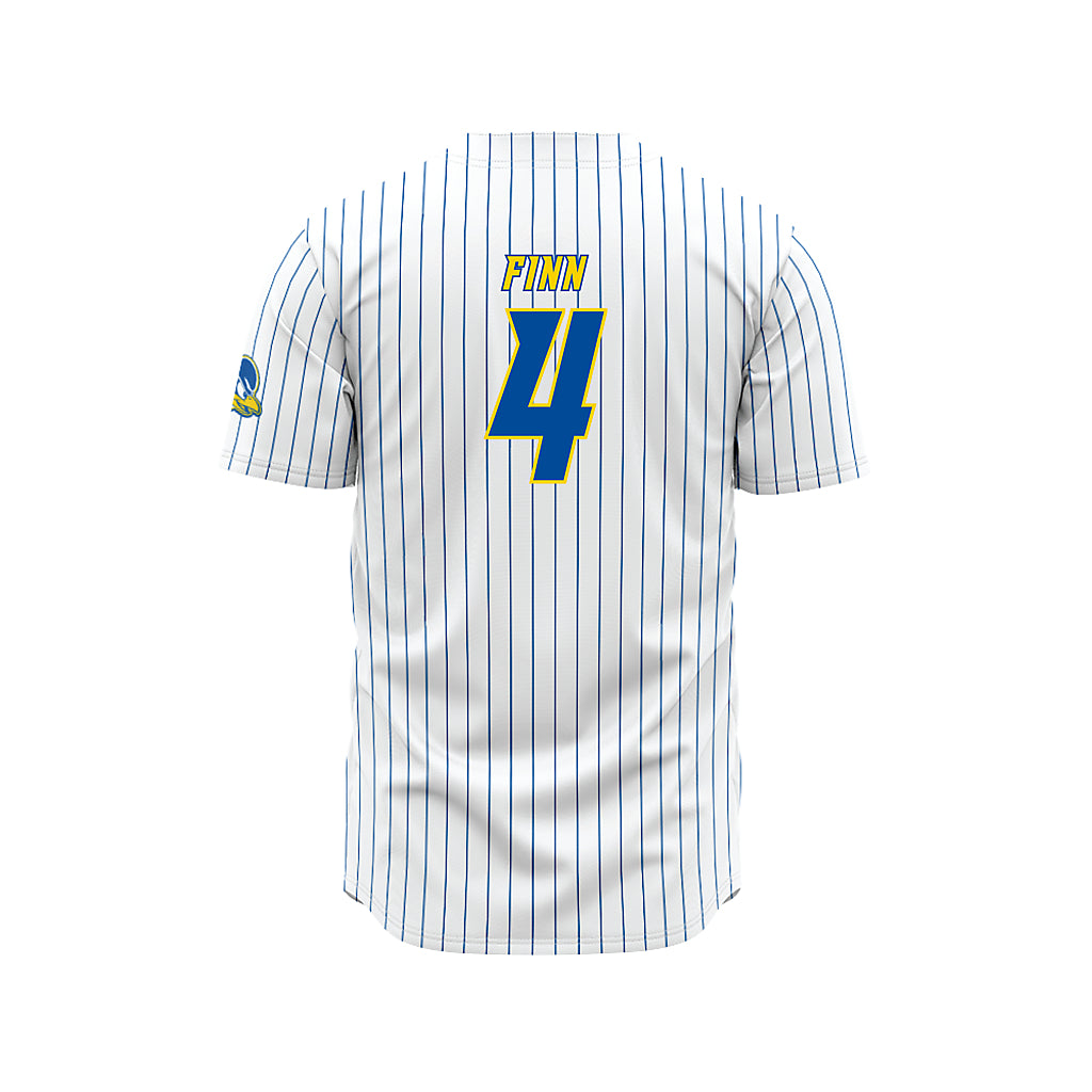 Delaware - NCAA Baseball : Rory Finn - White Pinstripe Jersey-1