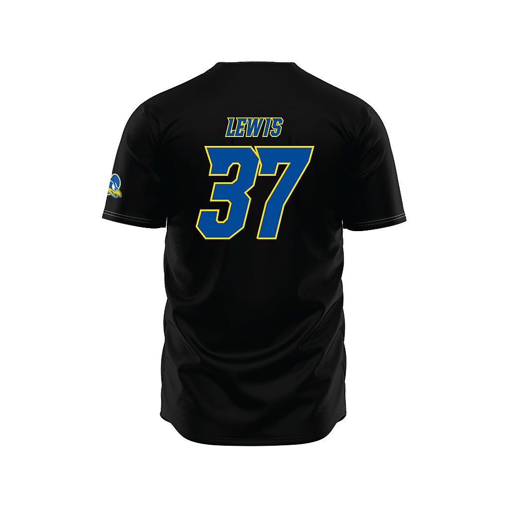 Delaware - NCAA Baseball : Evan Lewis - Black Jersey-1