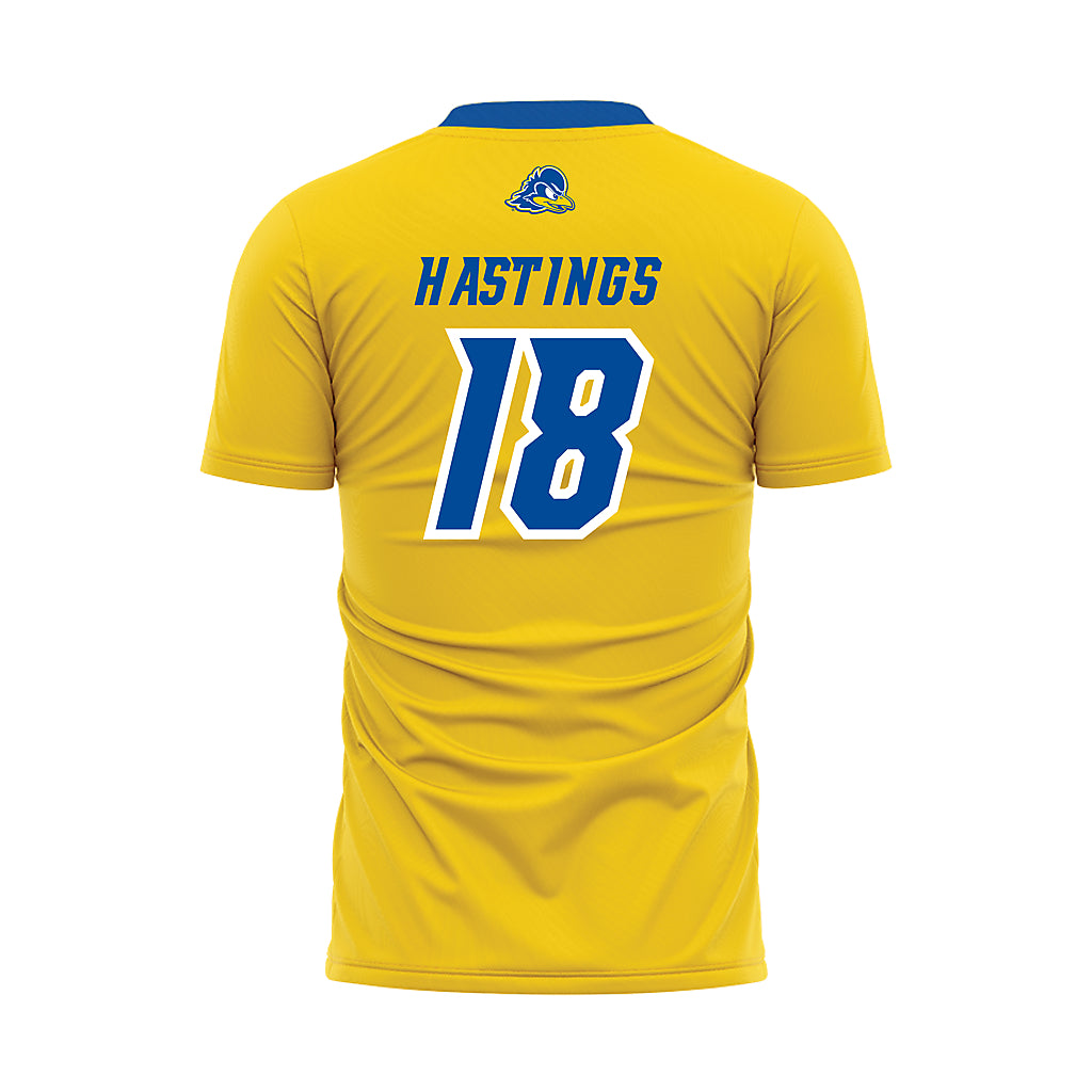 Delaware - NCAA Men's Soccer : TJ Hastings - Yellow Soccer Jersey-1