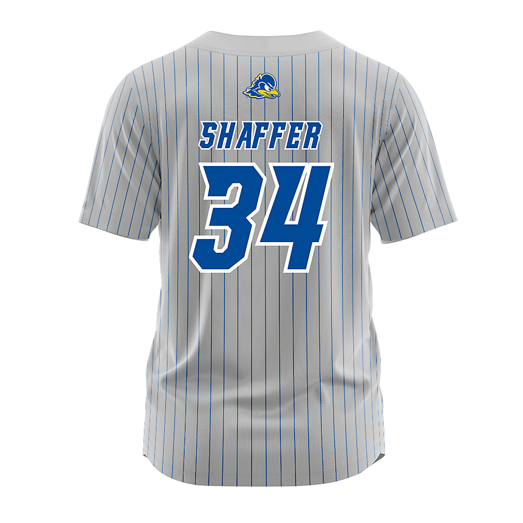 Delaware - NCAA Softball : Sydney Shaffer - Grey Pinstripe Jersey-1