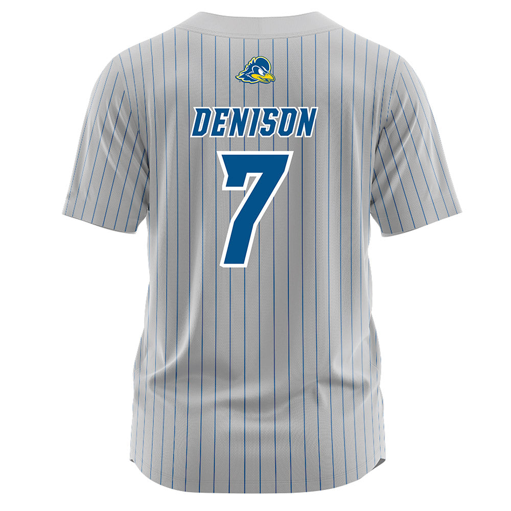 Delaware - NCAA Softball : Emma Denison - Grey Pinstripe Jersey-1