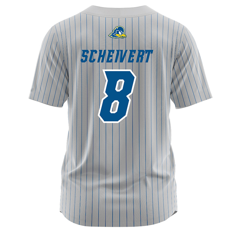 Delaware - NCAA Softball : Katie Scheivert - Grey Pinstripe Jersey-1