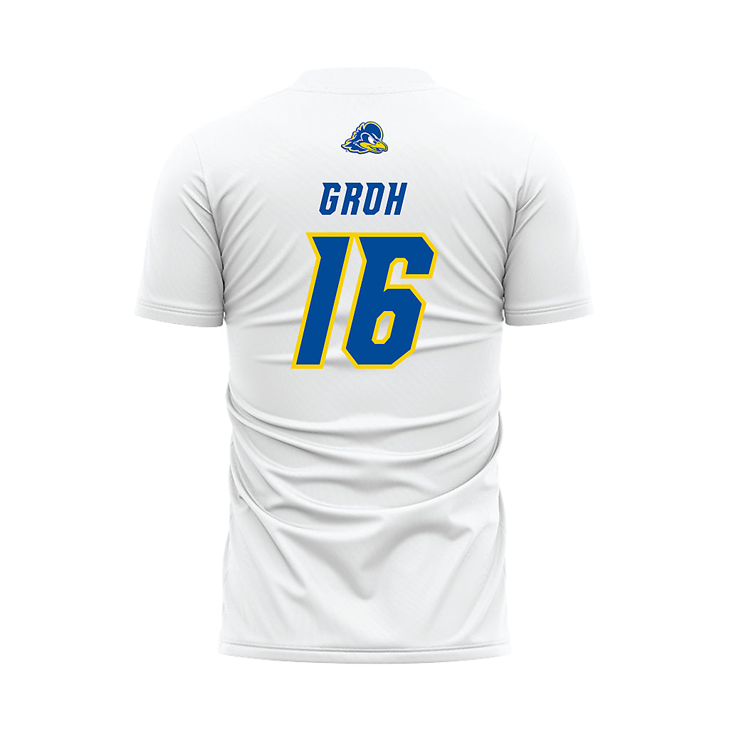 Delaware - NCAA Women's Soccer : Maggie Groh - White Soccer Jersey-1