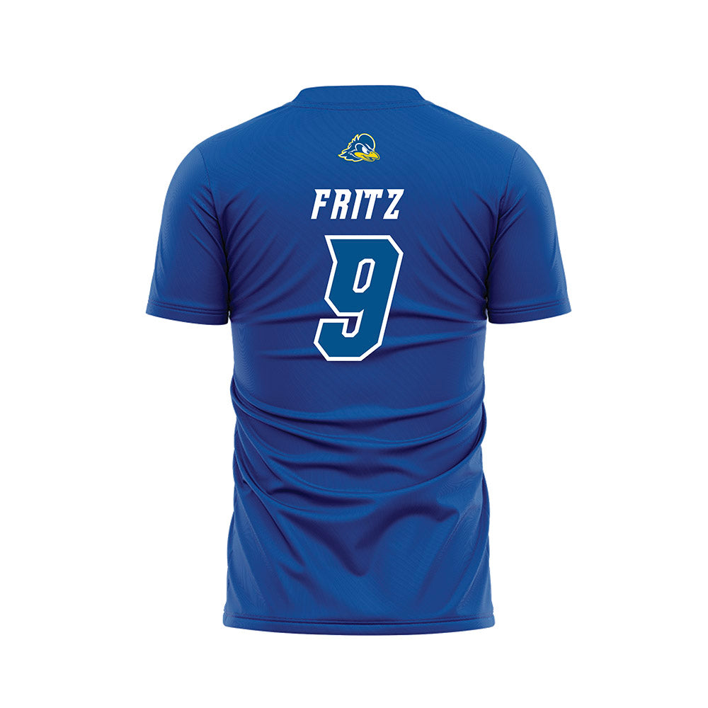 Delaware - NCAA Women's Soccer : Sarah Fritz - Blue Soccer Jersey-1